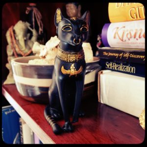 small statue of cat goddess Bast/Bastet